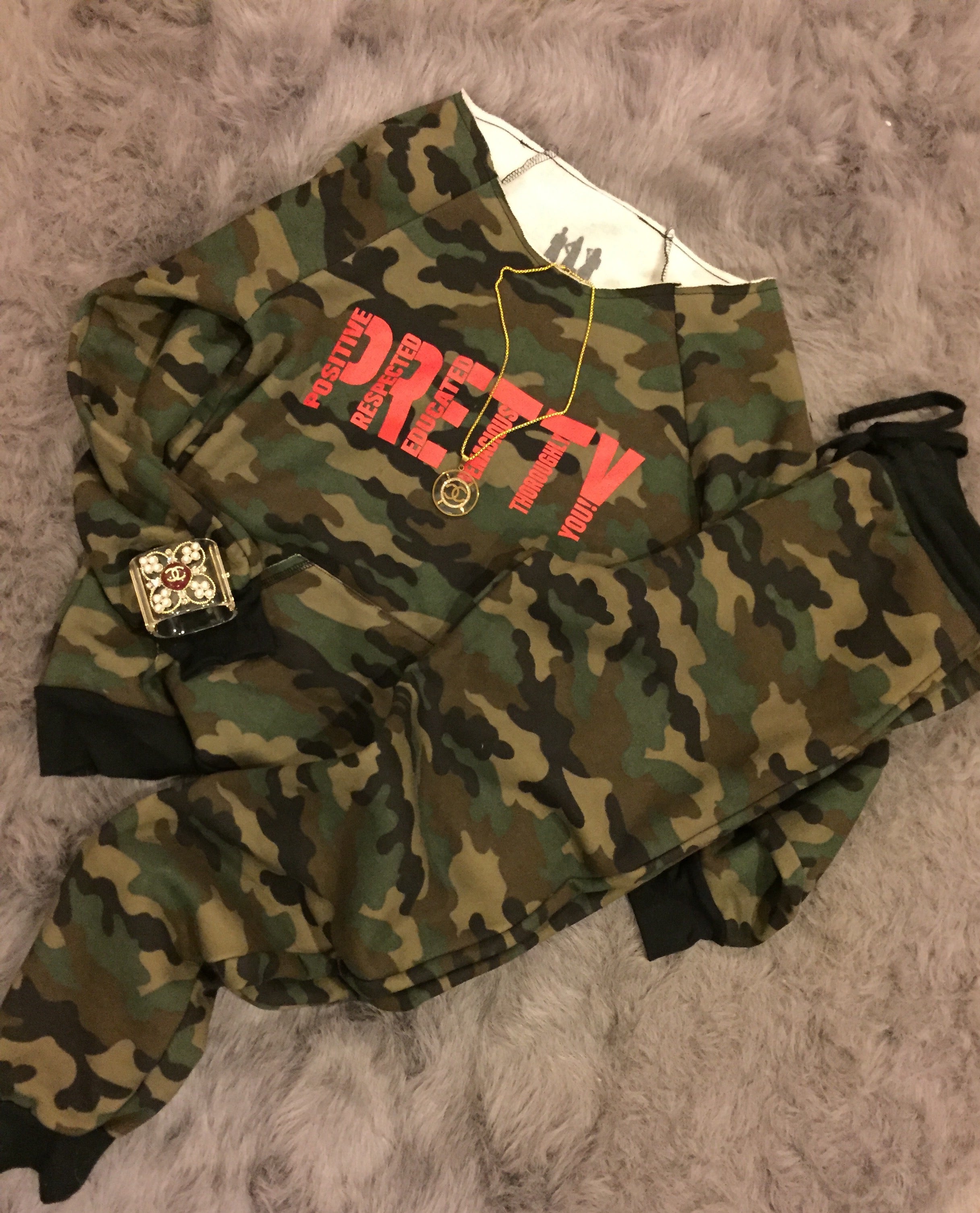 "P.R.E.T.T.Y." Camo Joggers Set