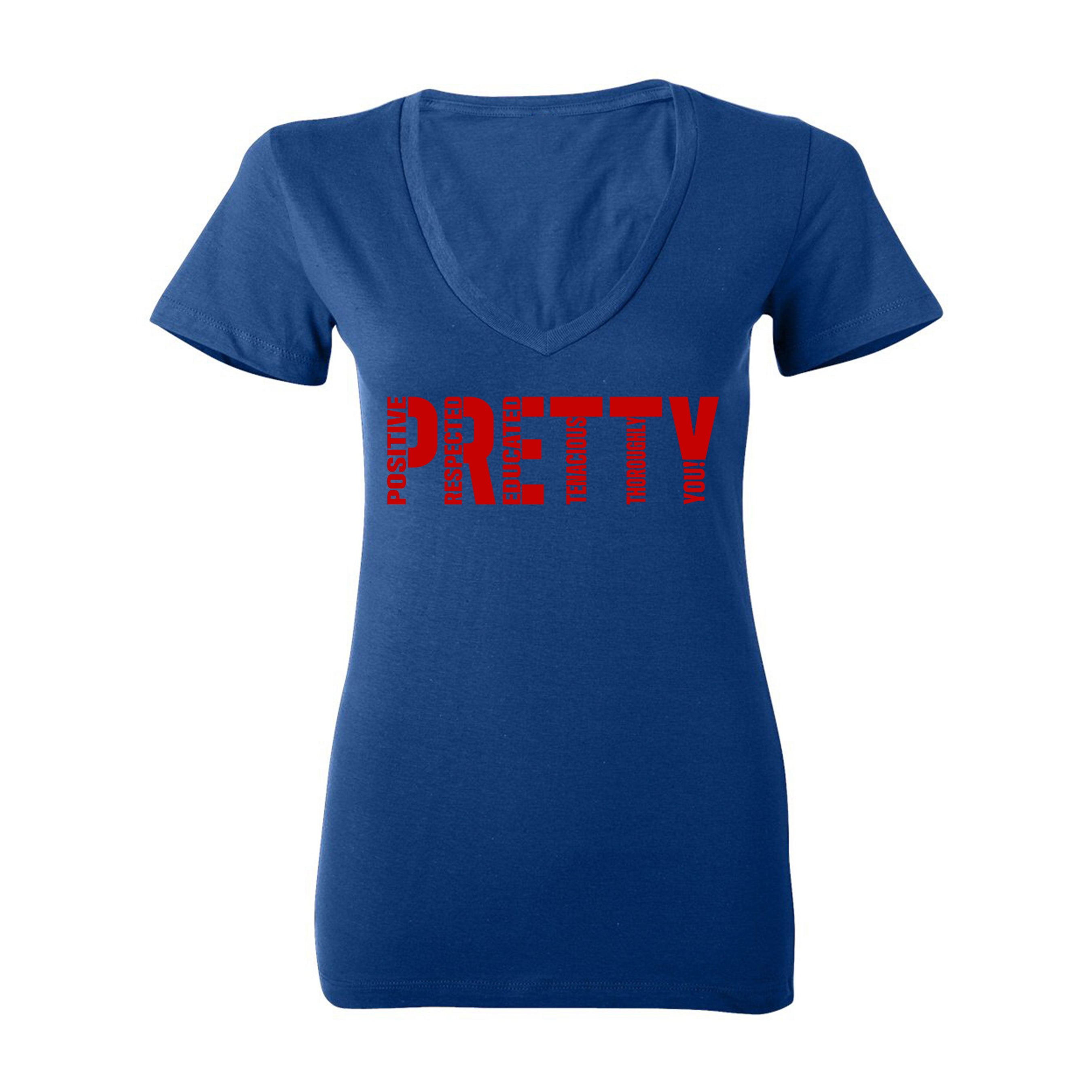 "P.R.E.T.T.Y." V-neck tee
