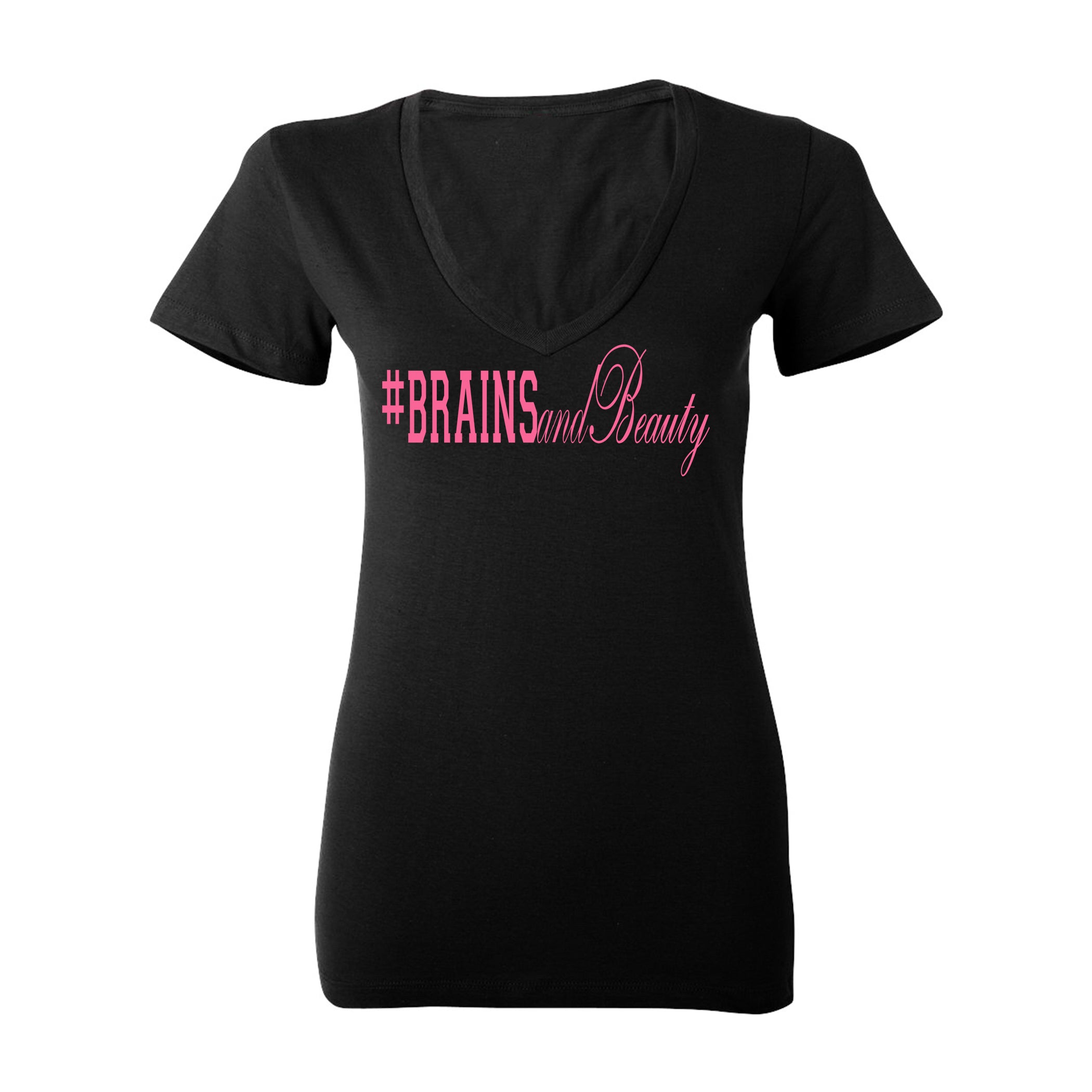 #BrainsandBeauty 📚💅🏾V-neck tee
