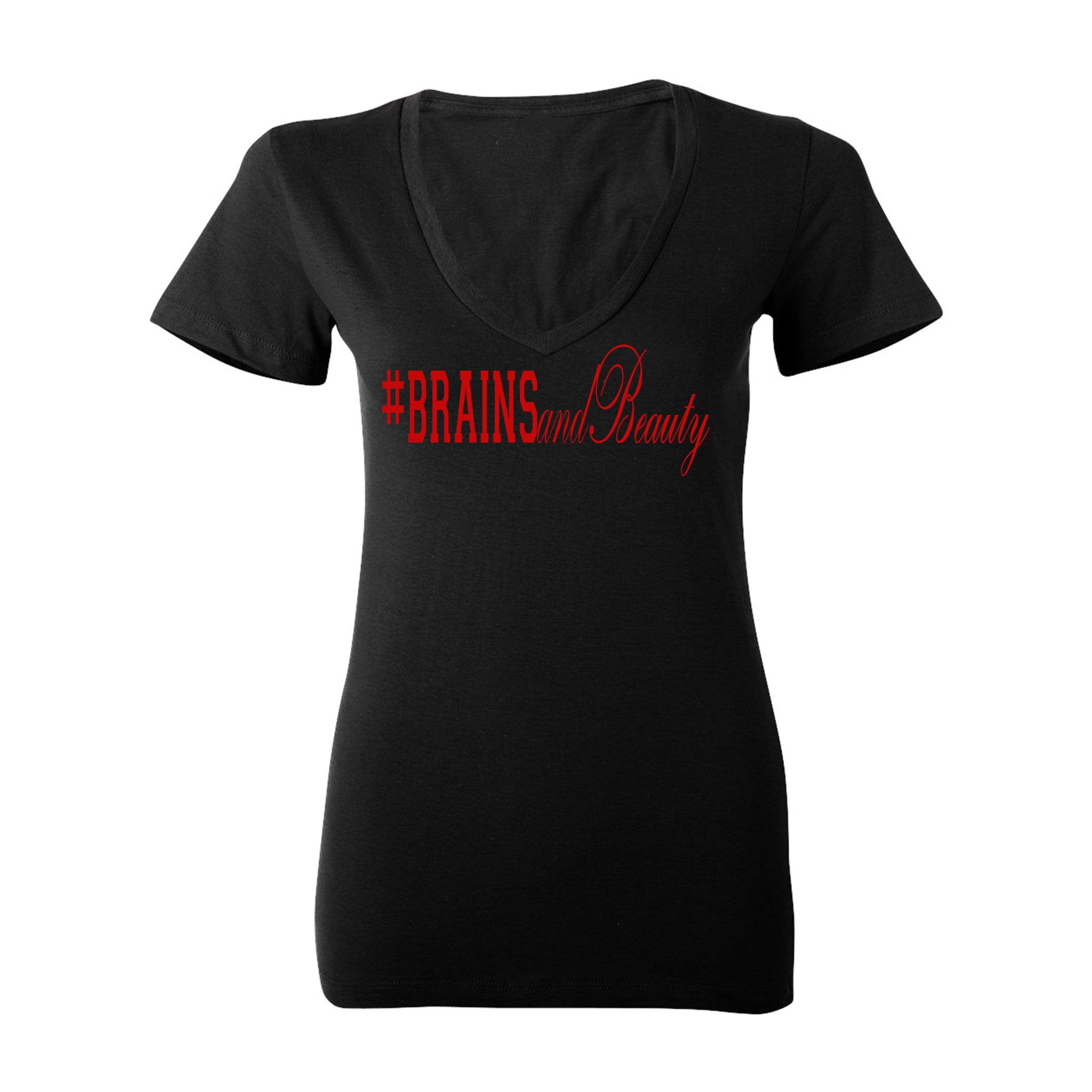 #BrainsandBeauty 📚💅🏾V-neck tee