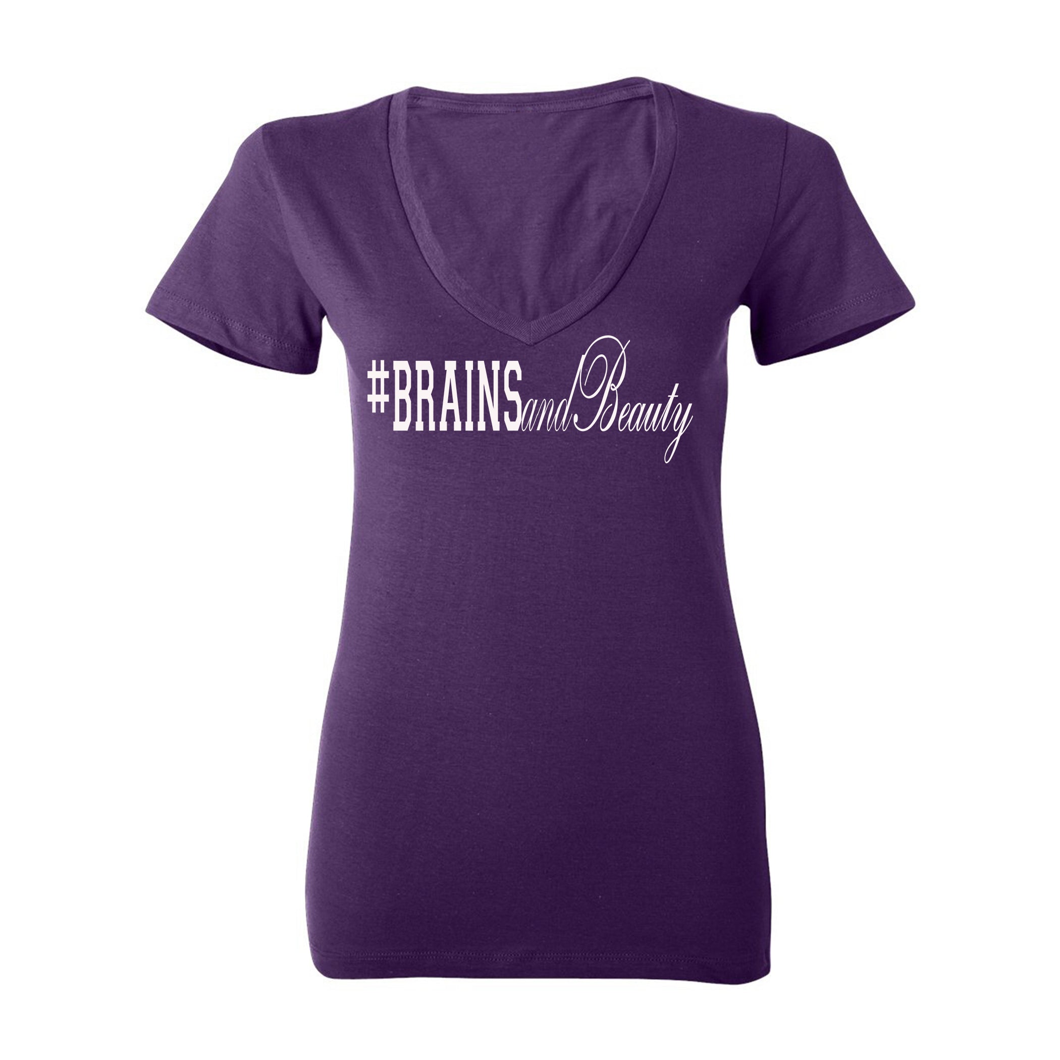 #BrainsandBeauty 📚💅🏾V-neck tee