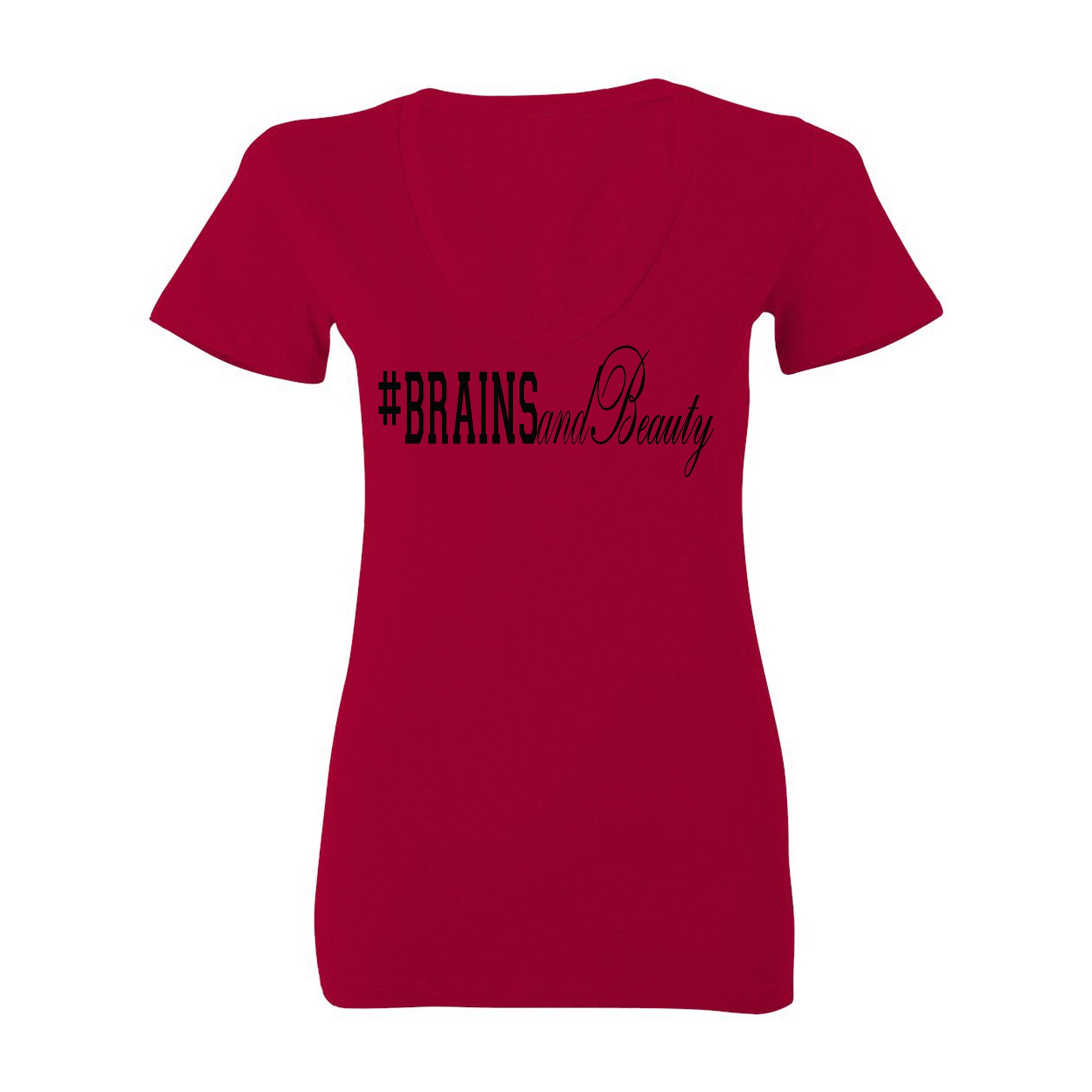#BrainsandBeauty 📚💅🏾V-neck tee