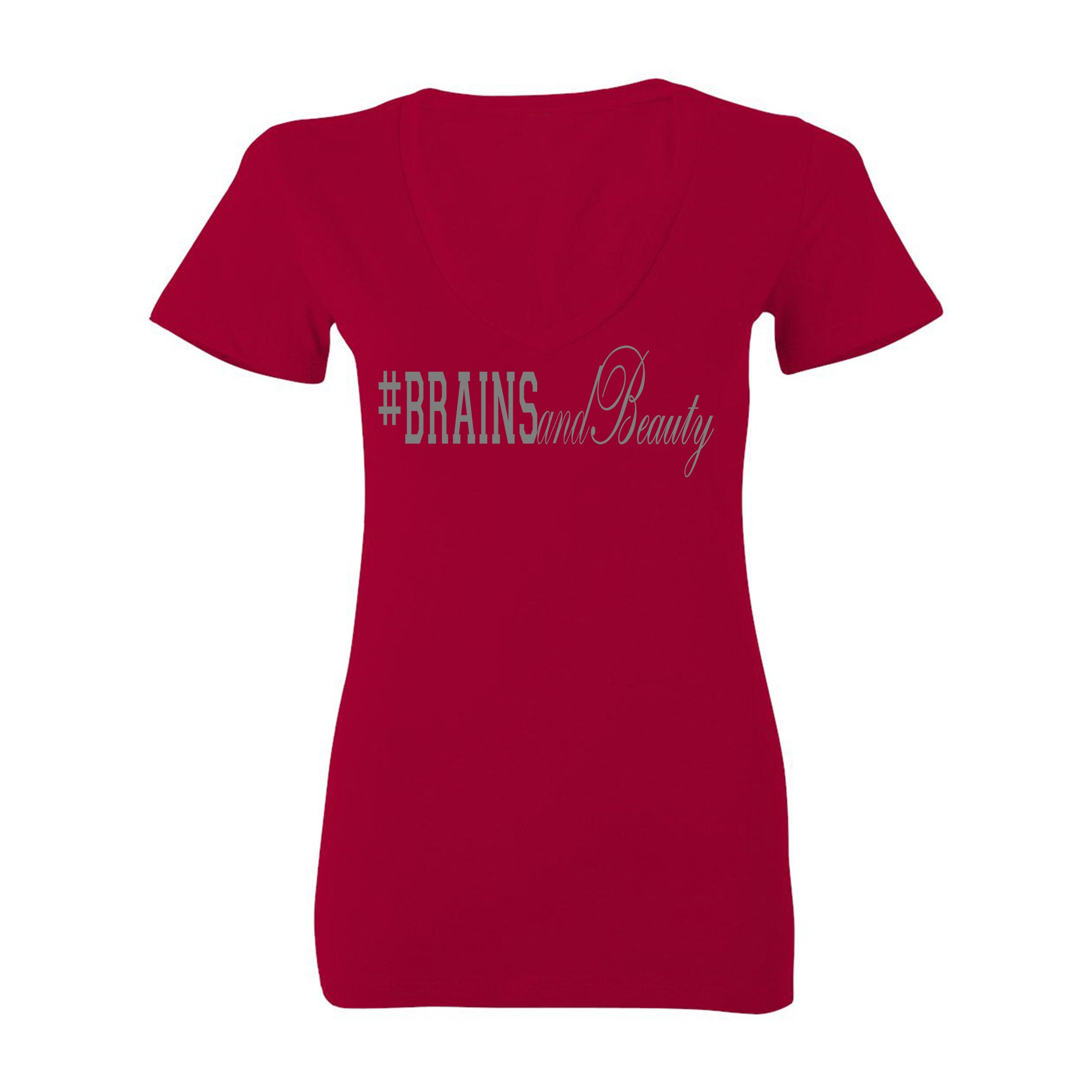 #BrainsandBeauty 📚💅🏾V-neck tee