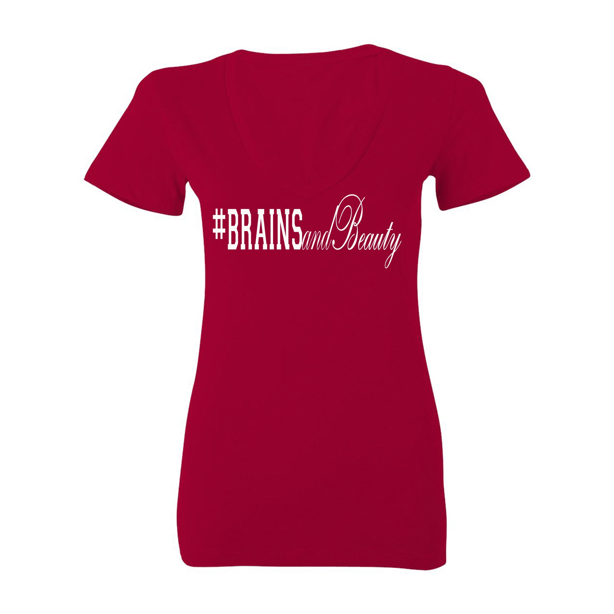 #BrainsandBeauty 📚💅🏾V-neck tee