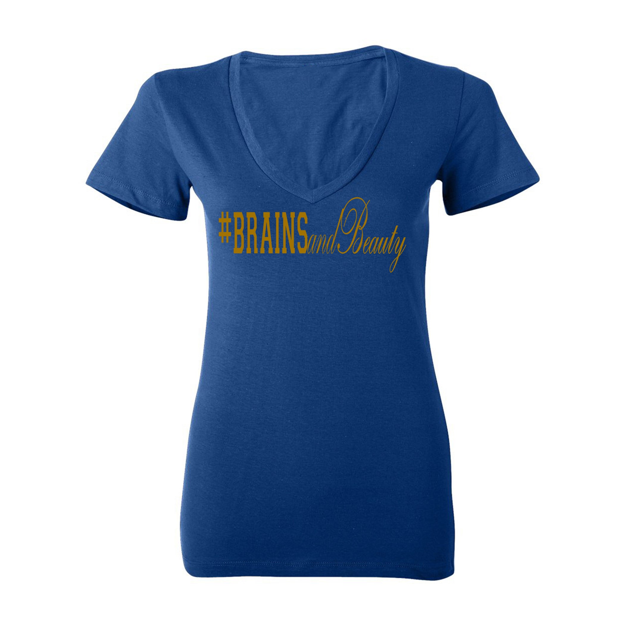 #BrainsandBeauty 📚💅🏾V-neck tee