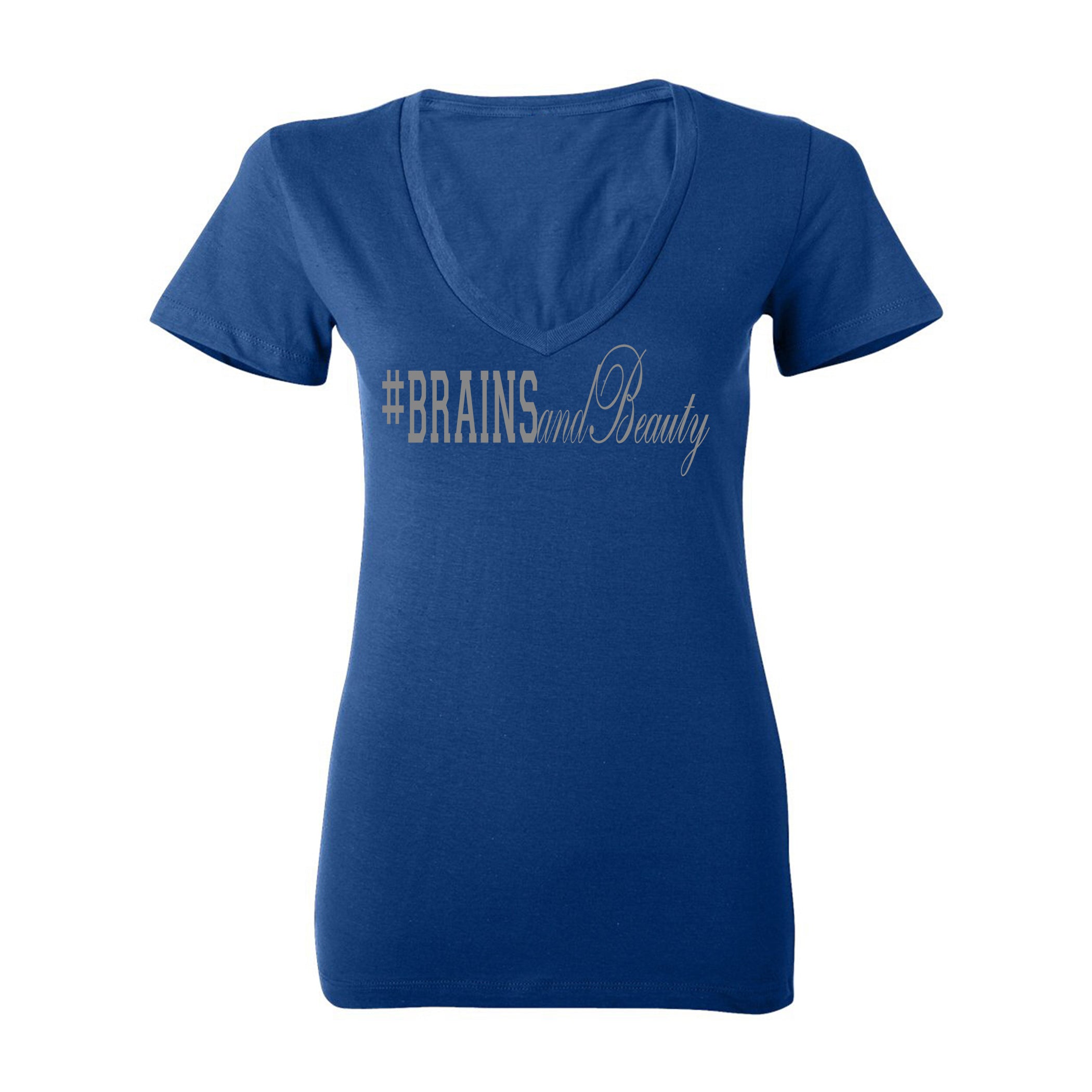 #BrainsandBeauty 📚💅🏾V-neck tee