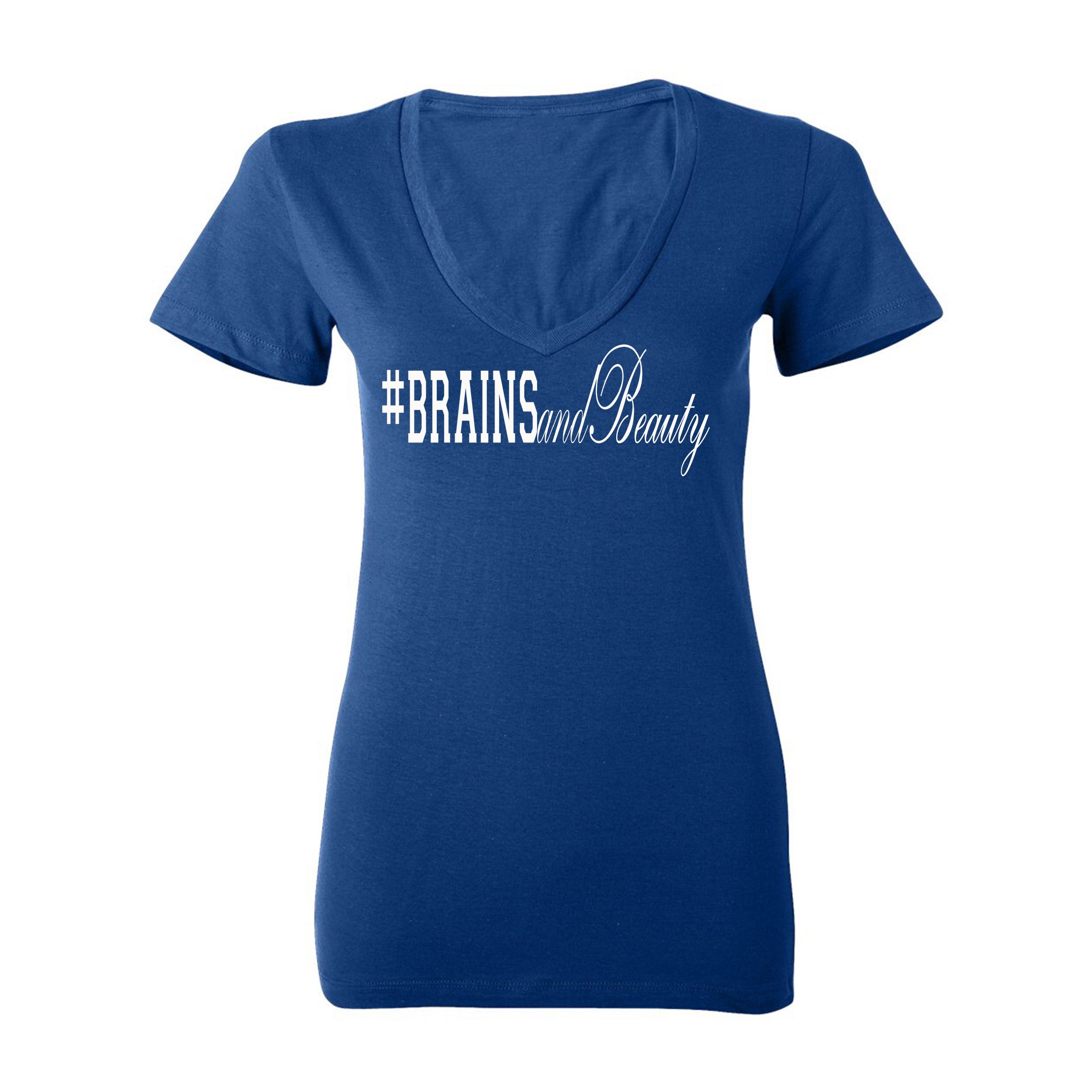 #BrainsandBeauty 📚💅🏾V-neck tee