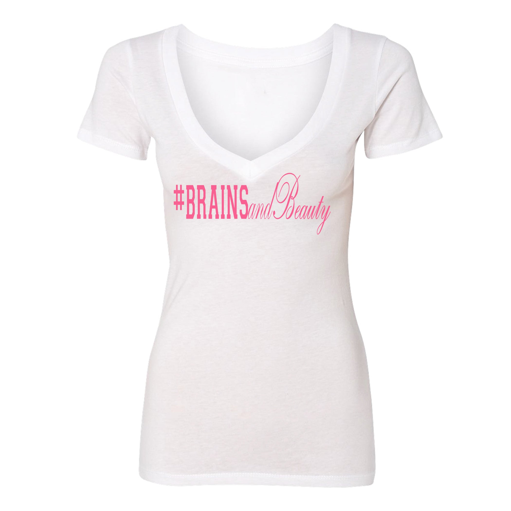 #BrainsandBeauty 📚💅🏾V-neck tee