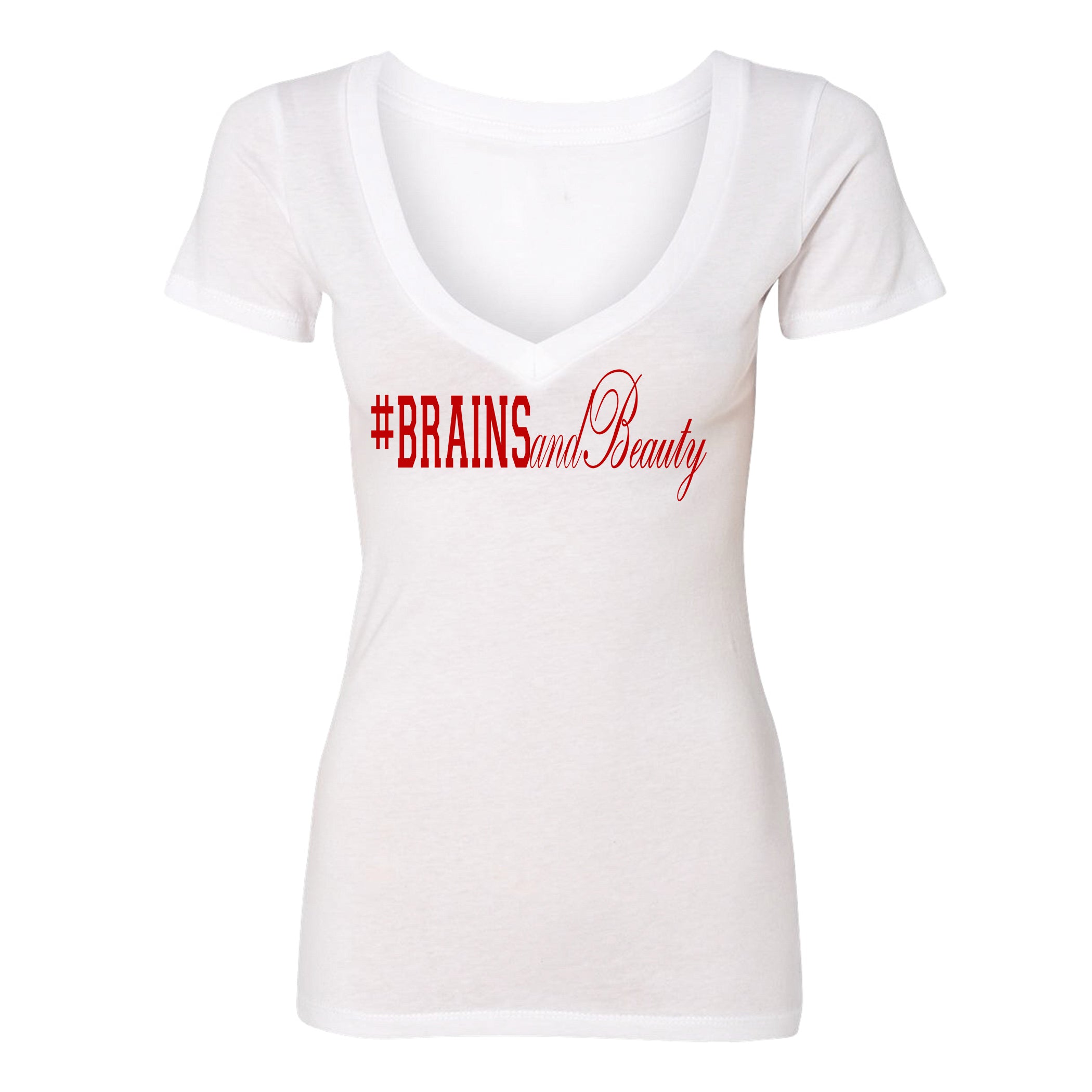 #BrainsandBeauty 📚💅🏾V-neck tee
