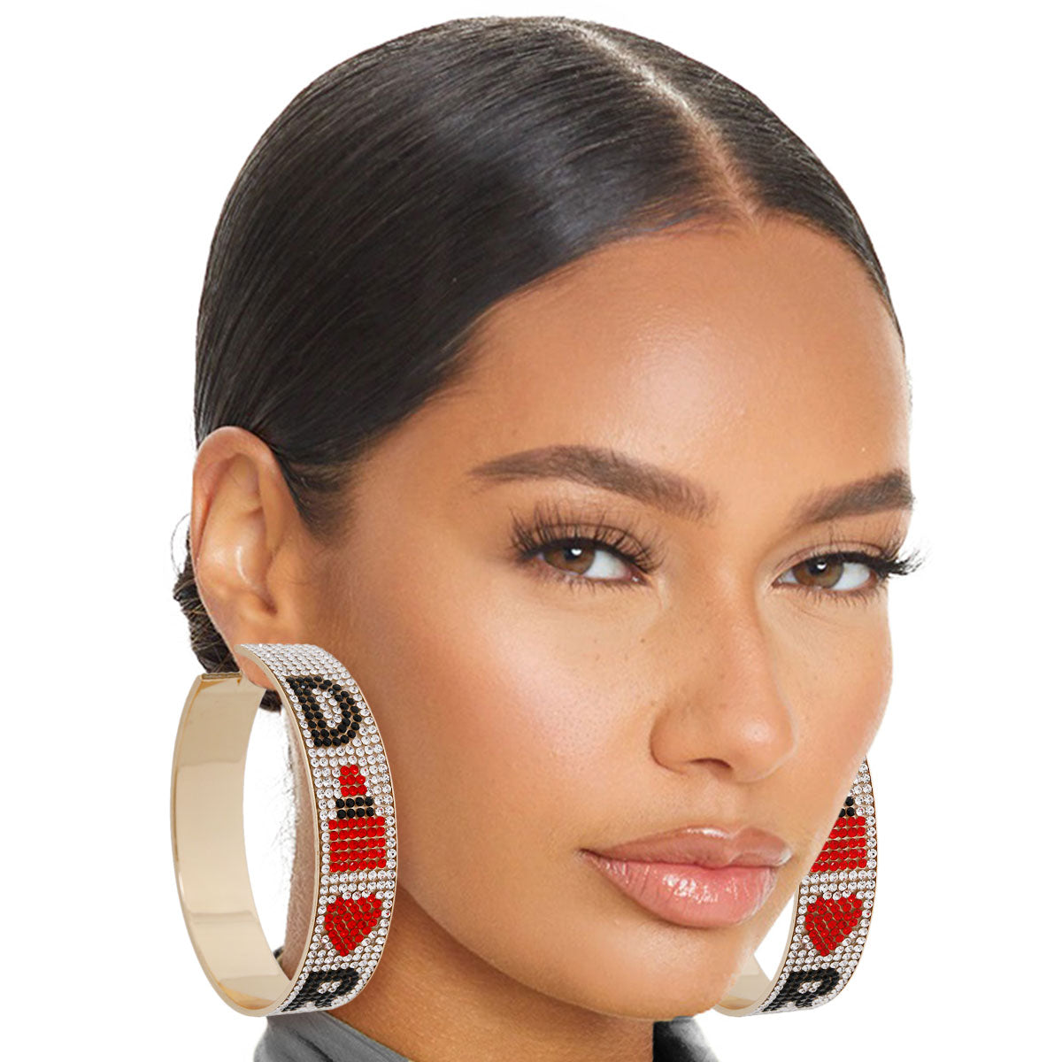Red & Black Wide Metal Hoops