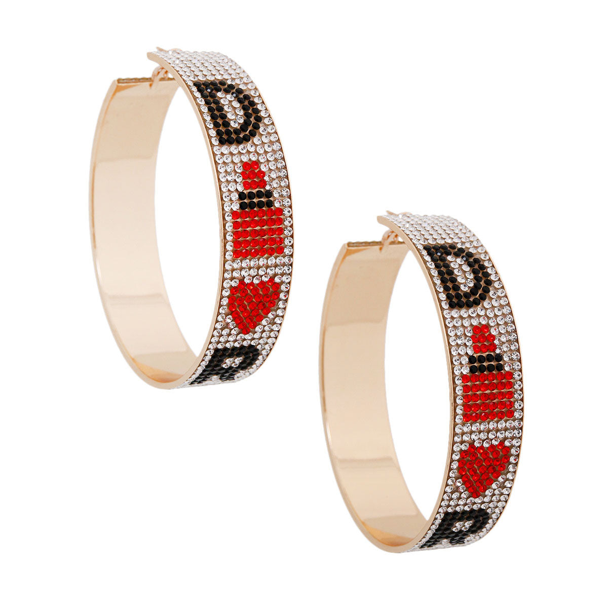 Red & Black Wide Metal Hoops