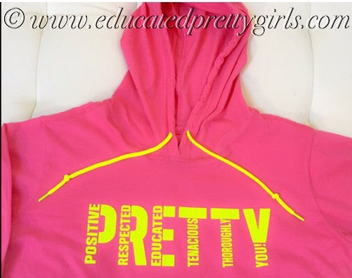 "PRETTY" T-Shirt Hoodie (Fluorescent Print)