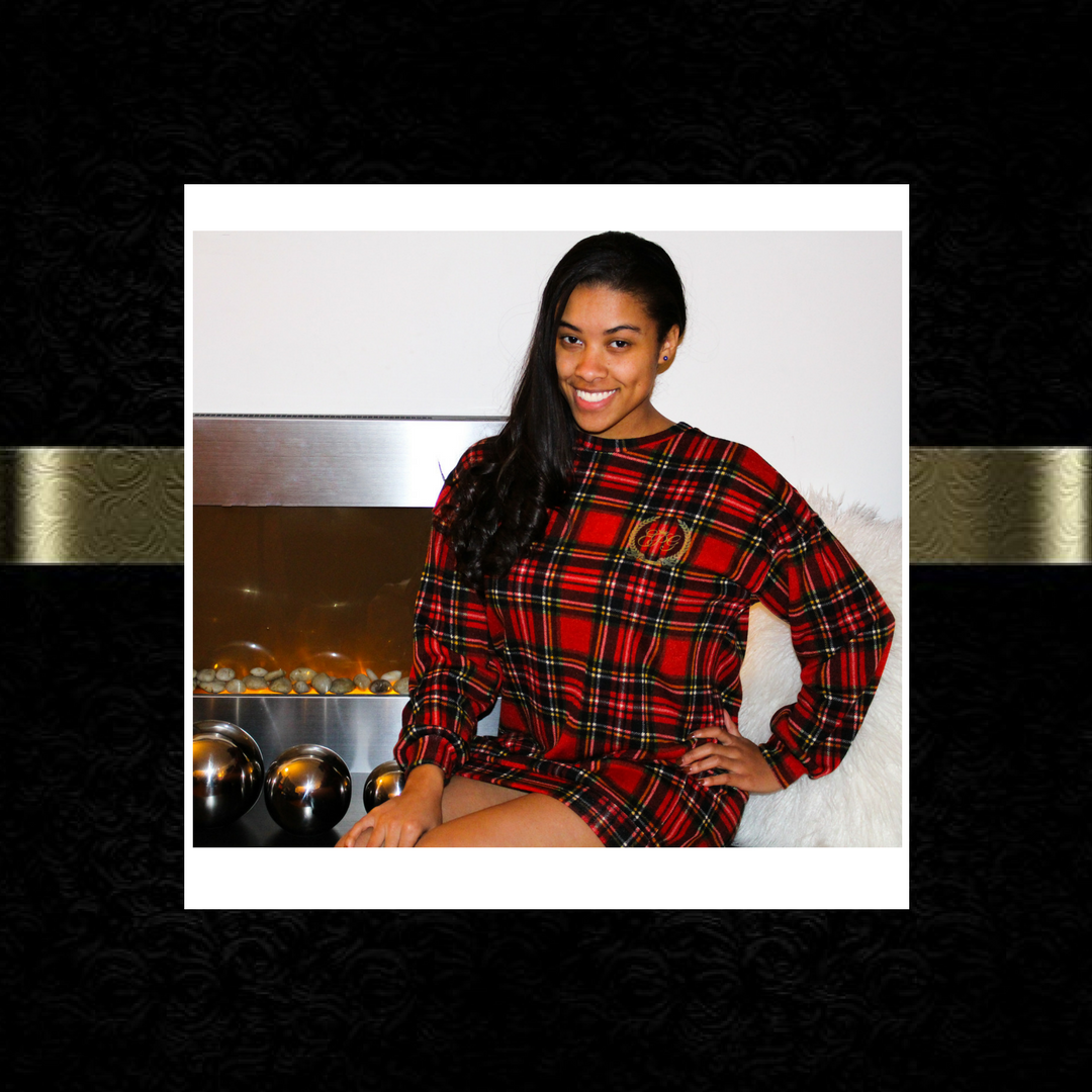 Red plaid mini dress