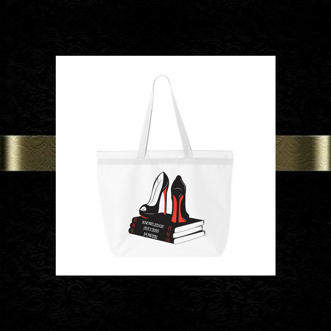 "Knowledge, Success, Power" large tote bag