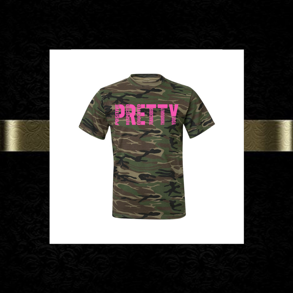 "P.R.E.T.T.Y." Camo Tee