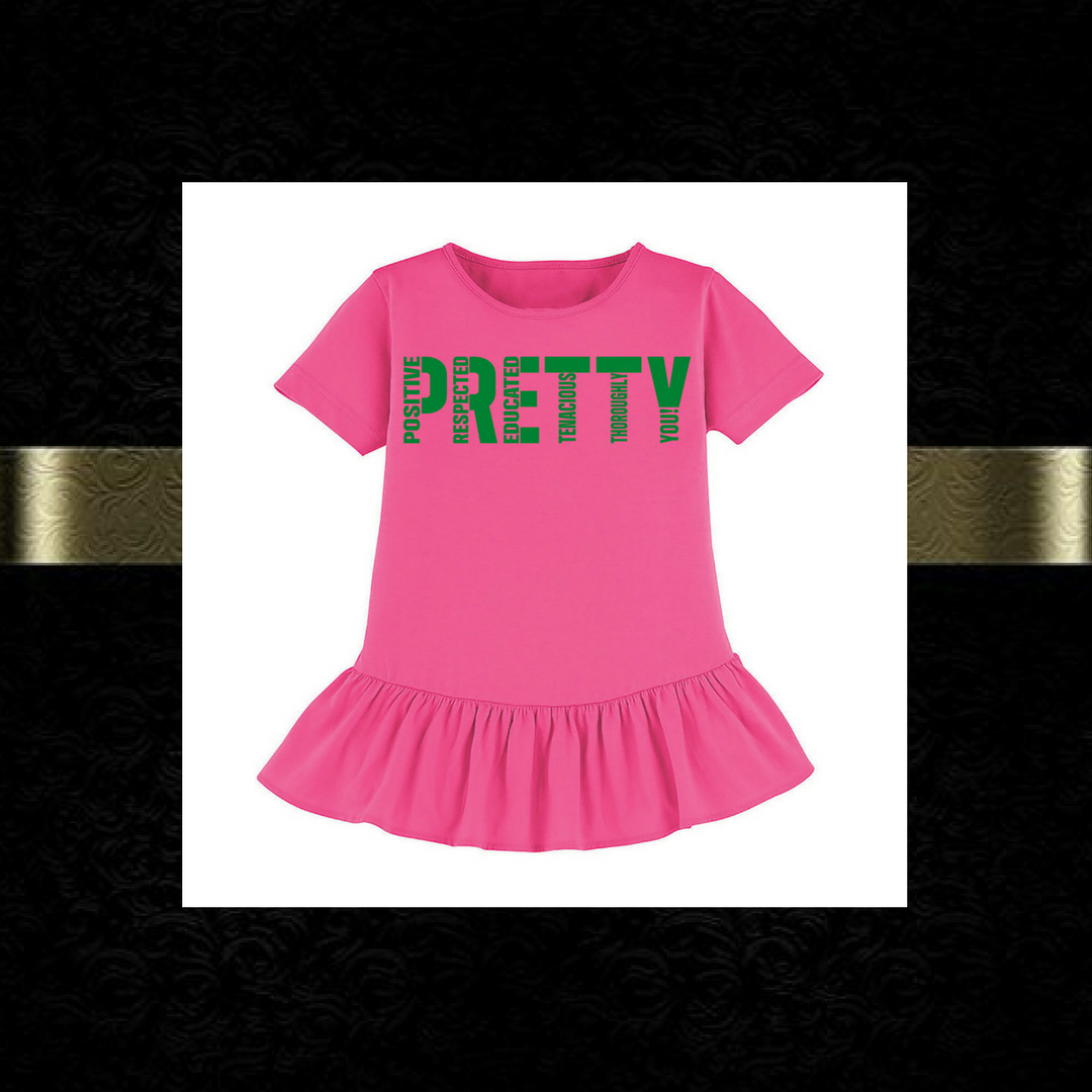 "PRETTY" youth ruffle tee