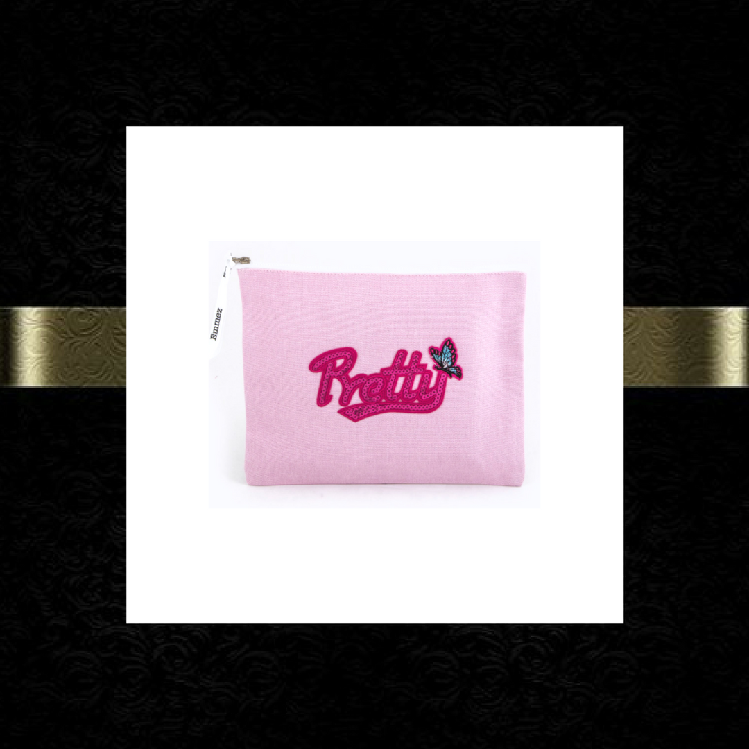 P.R.E.T.T.Y. sequin pouch