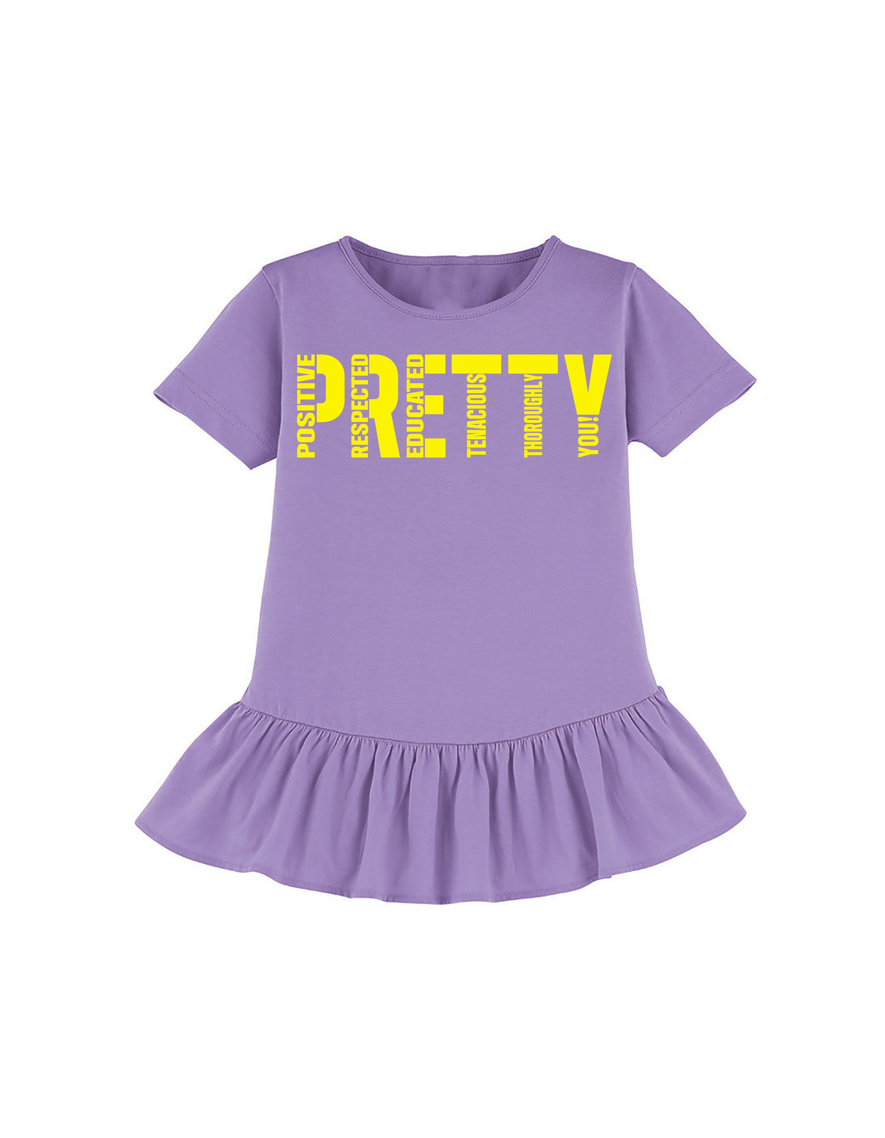 "PRETTY" youth ruffle tee