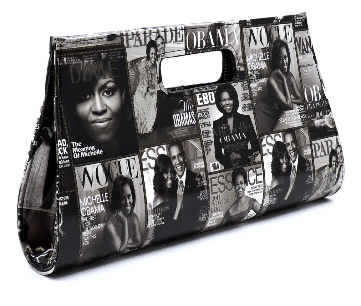 Obama Magazine Cover Collage Large Clutch
