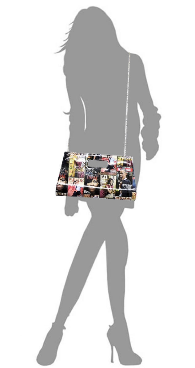 Obama Magazine Cover Collage Large Clutch