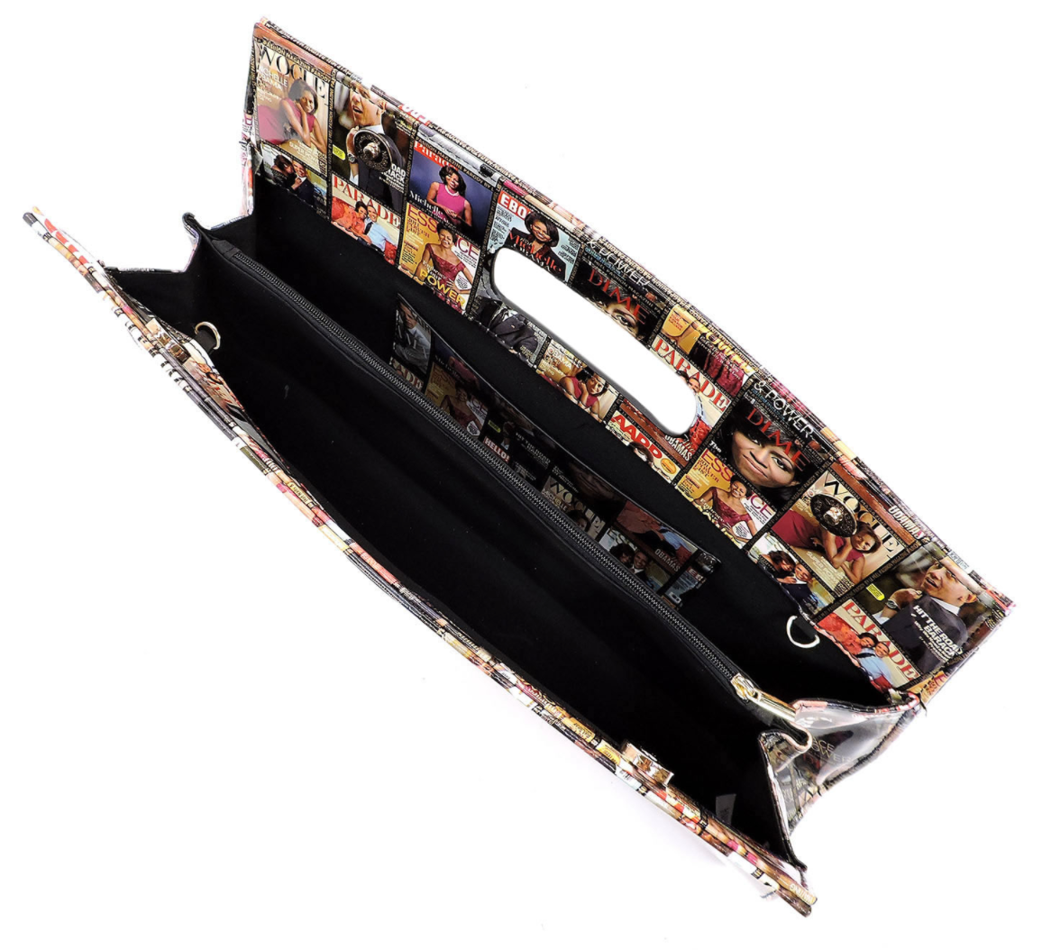 Obama Magazine Cover Collage Large Clutch