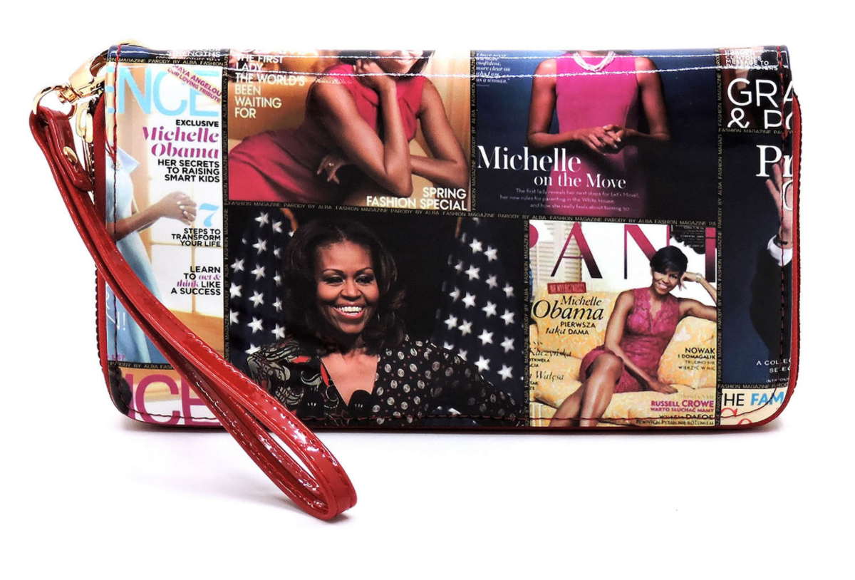Obama Magazine Cover Collage Zip Around Wallet