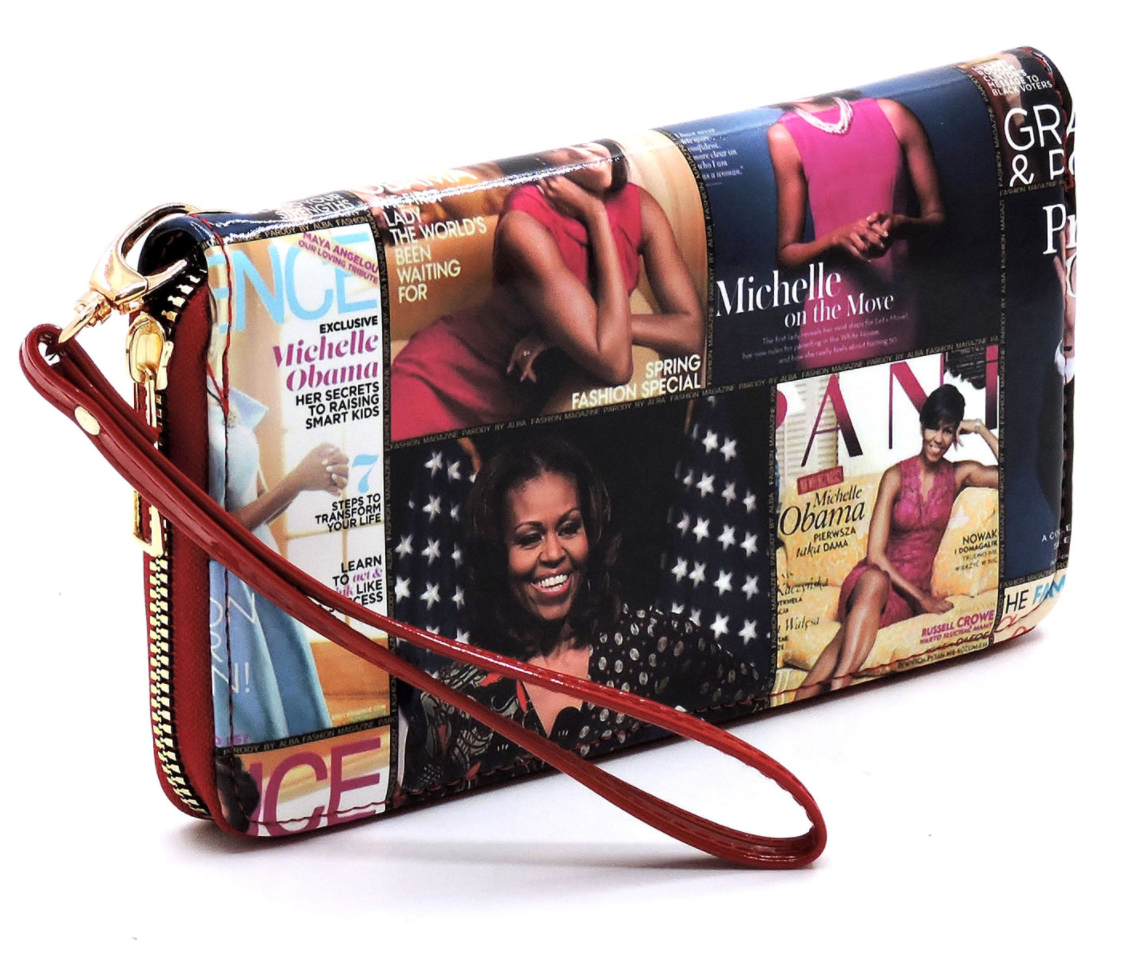 Obama Magazine Cover Collage Zip Around Wallet