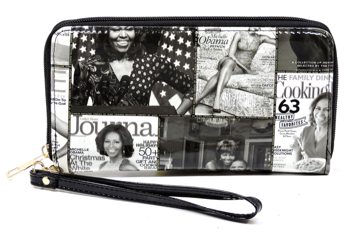 Obama Magazine Cover Collage Zip Around Wallet