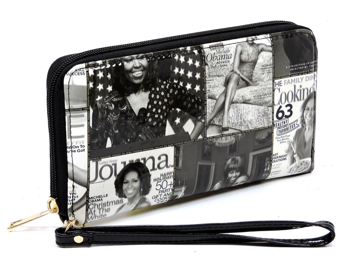 Obama Magazine Cover Collage Zip Around Wallet