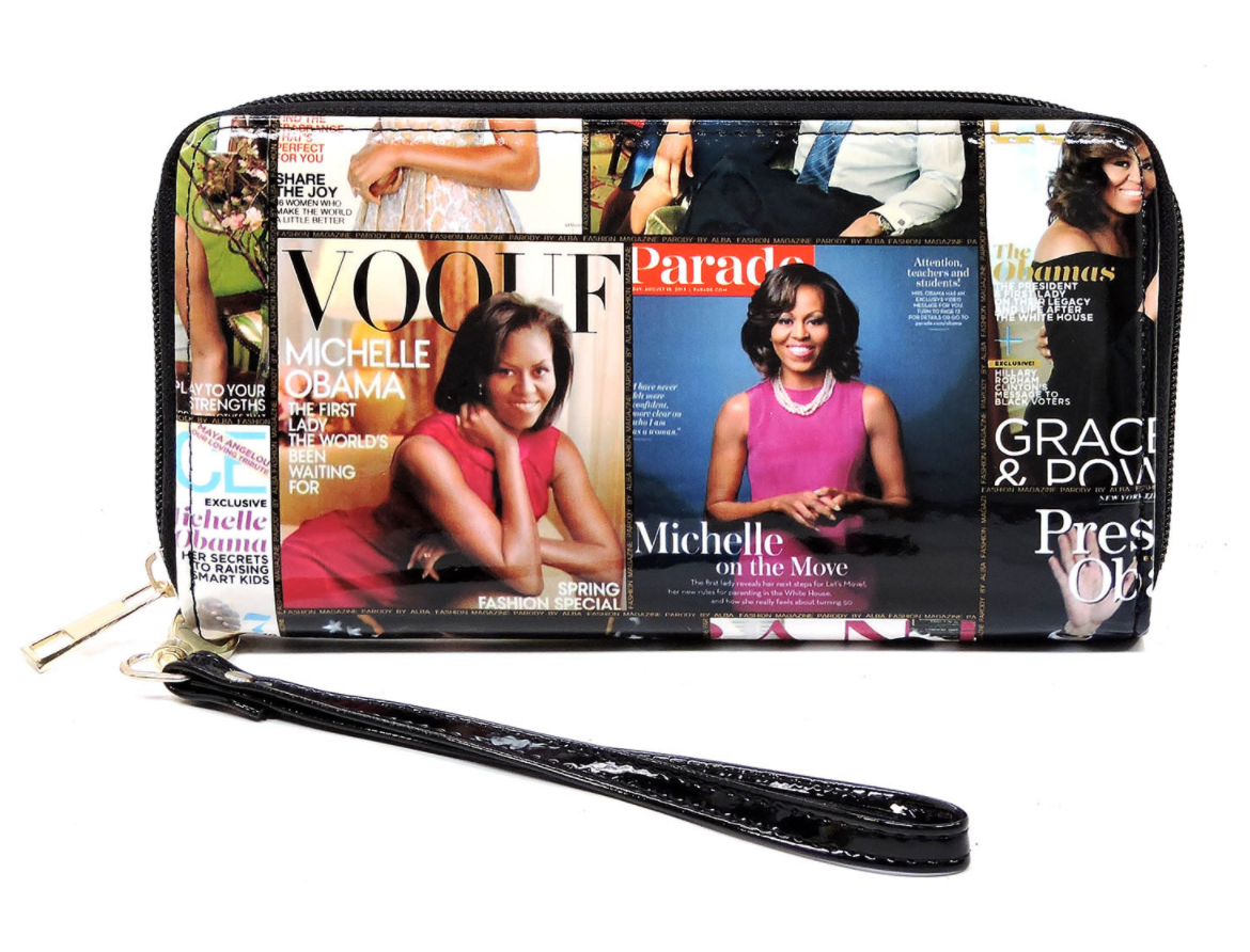Obama Magazine Cover Collage Zip Around Wallet
