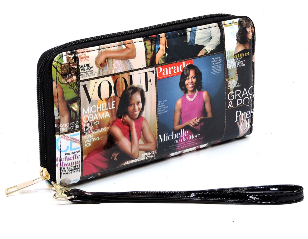 Obama Magazine Cover Collage Zip Around Wallet