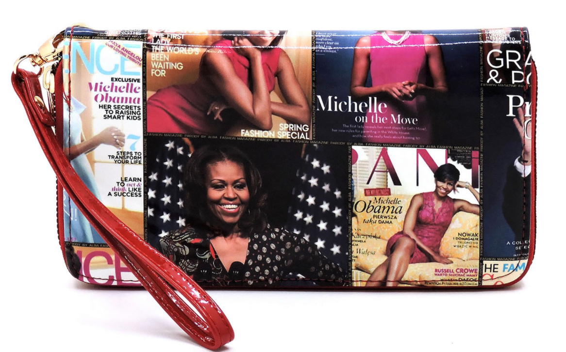 Obama Magazine Cover Collage Zip Around Wallet