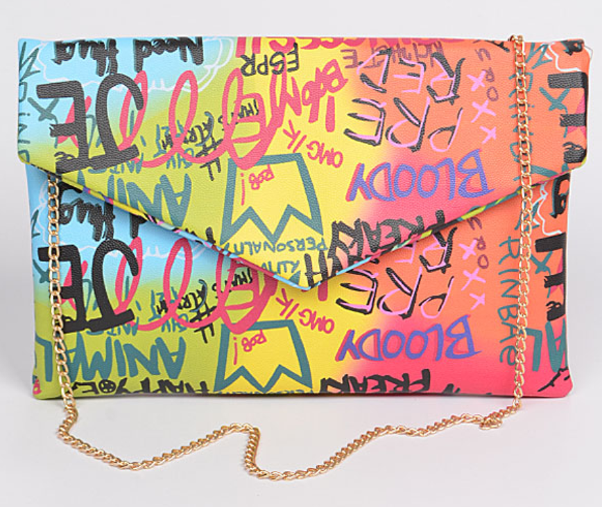 Graffiti Cross Chain Body Clutch