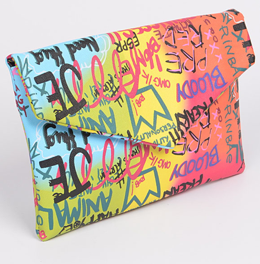 Graffiti Cross Chain Body Clutch