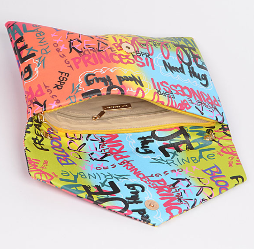 Graffiti Cross Chain Body Clutch