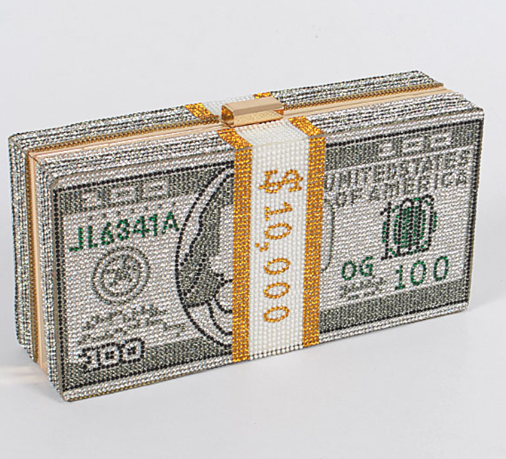 Crystal Money Clutch