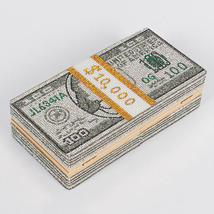 Crystal Money Clutch