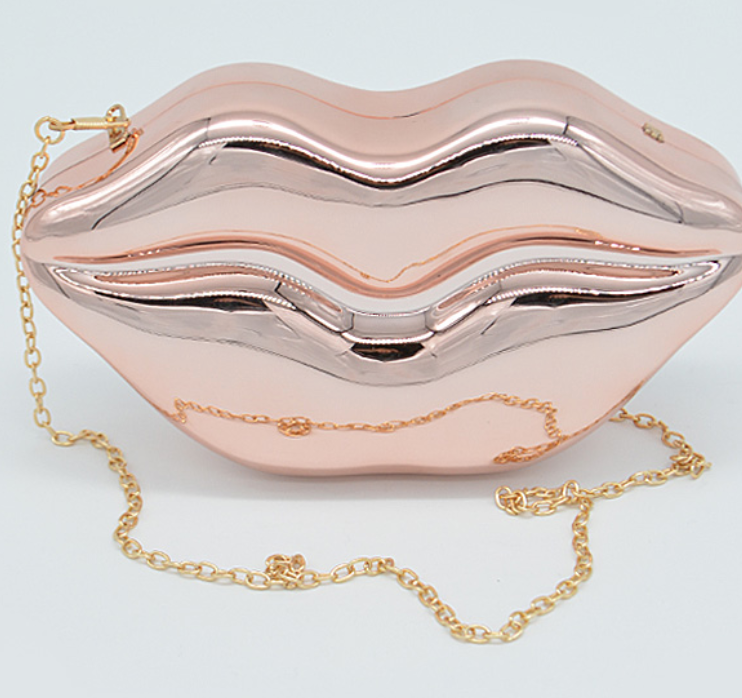 Lips Clutch with chain strap
