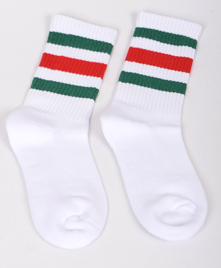 Red and Green striped socks