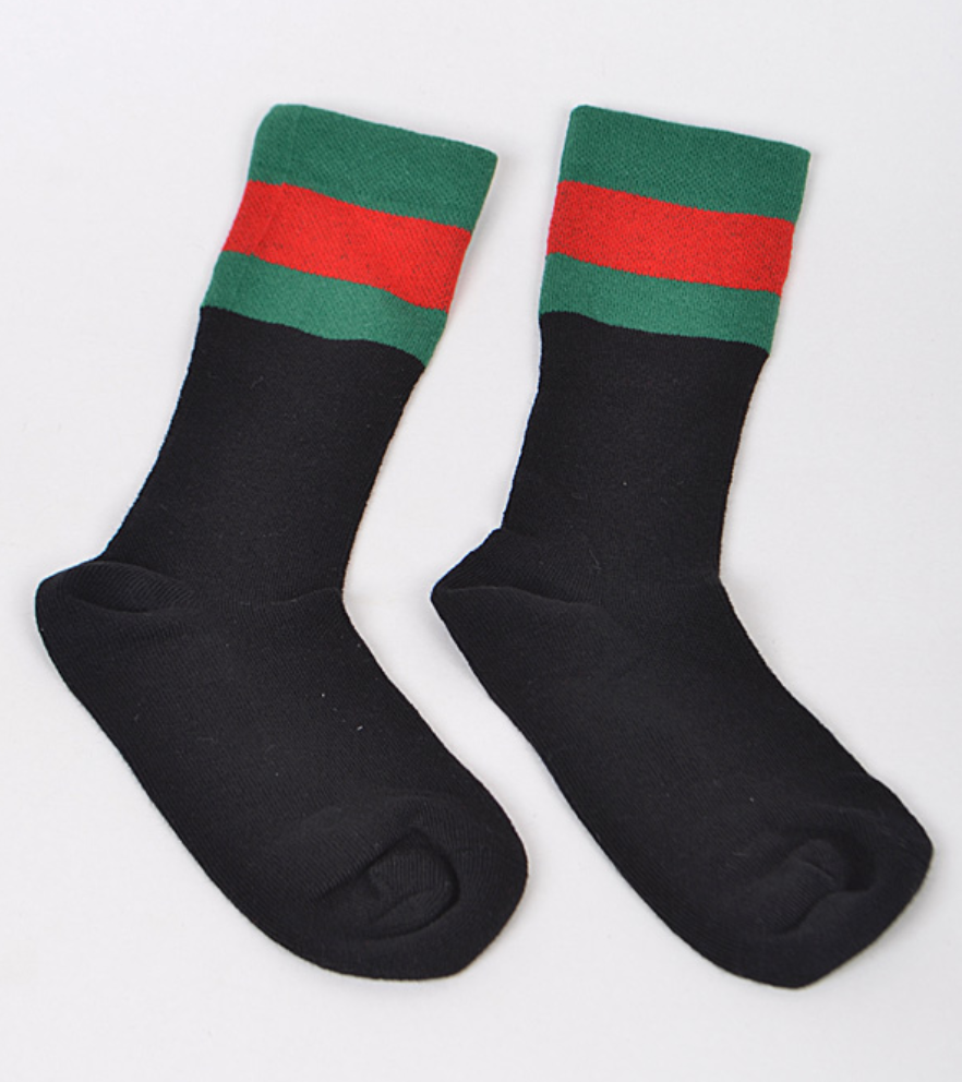 Red and Green striped socks