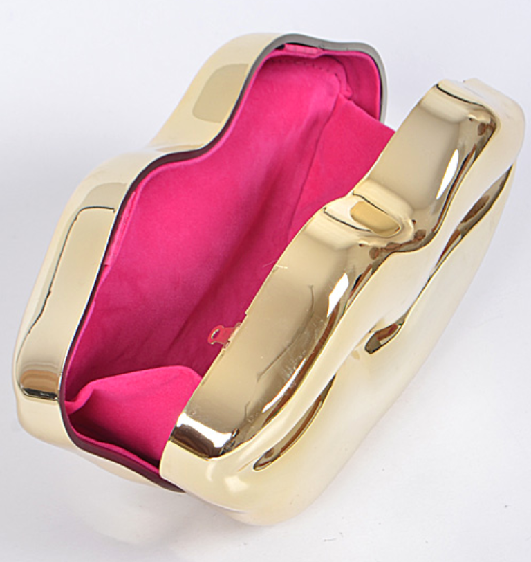 Lips Clutch with chain strap