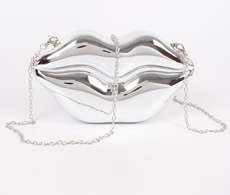 Lips Clutch with chain strap