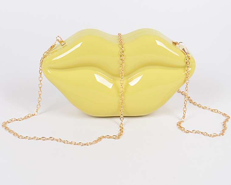 Lips Clutch with chain strap