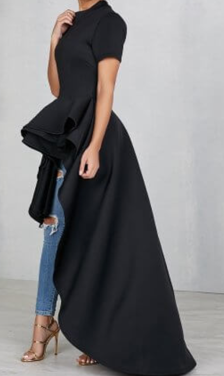 Ruffle hi low dress