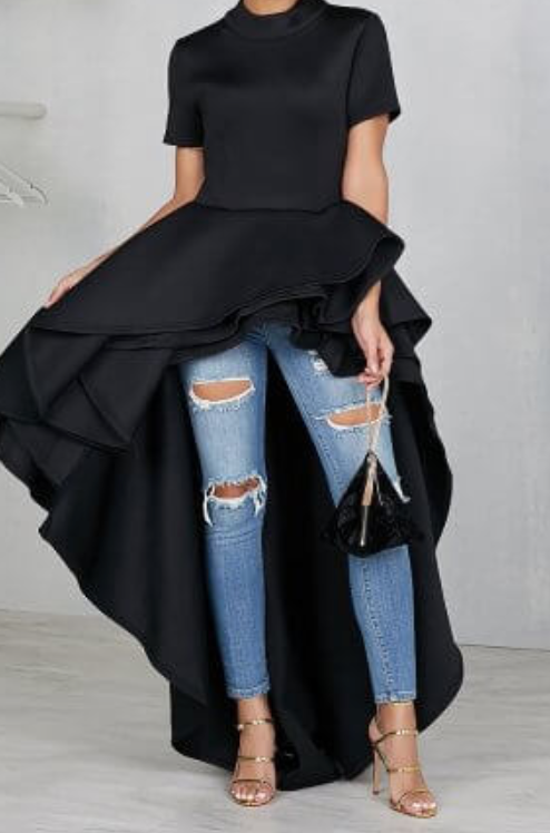 Ruffle hi low dress