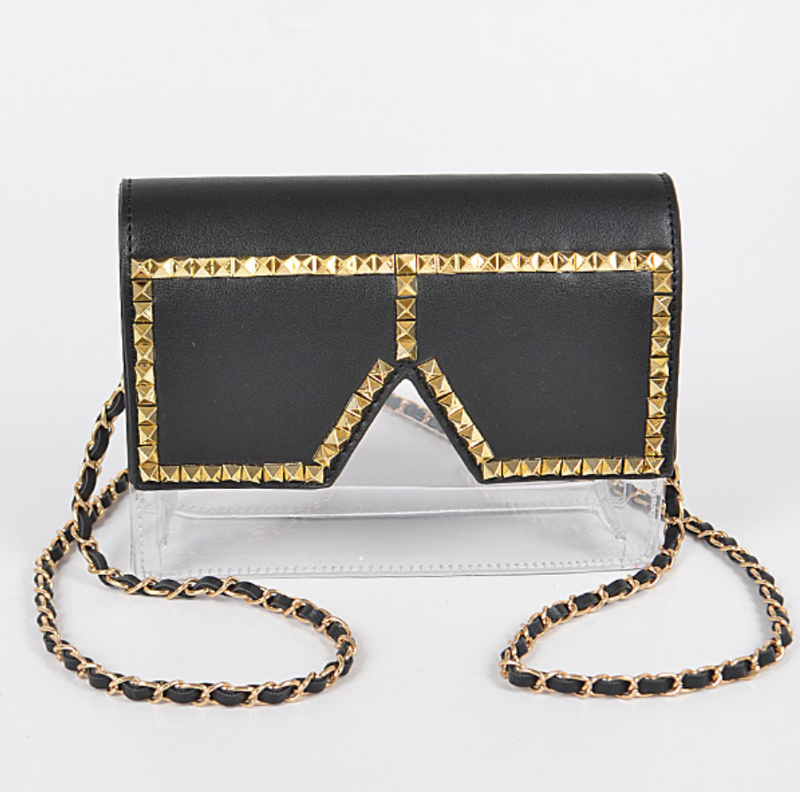 Rhinestone glasses clutch