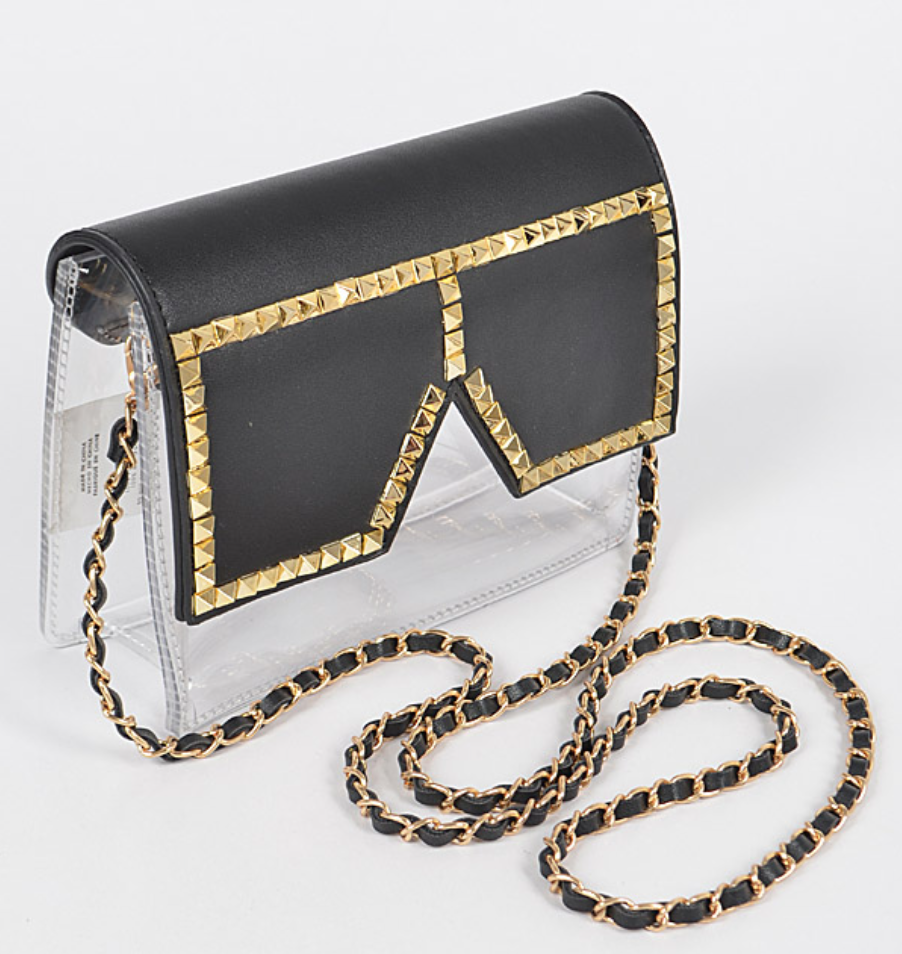 Rhinestone glasses clutch