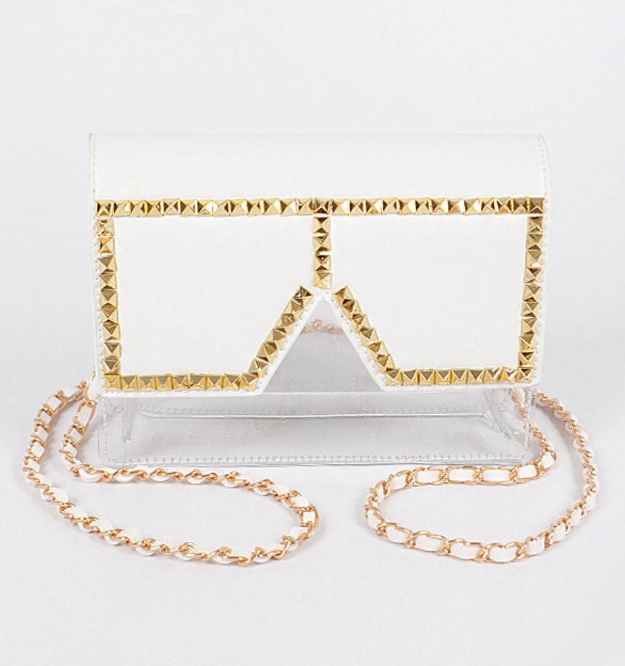 Rhinestone glasses clutch