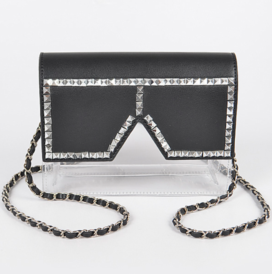 Rhinestone glasses clutch
