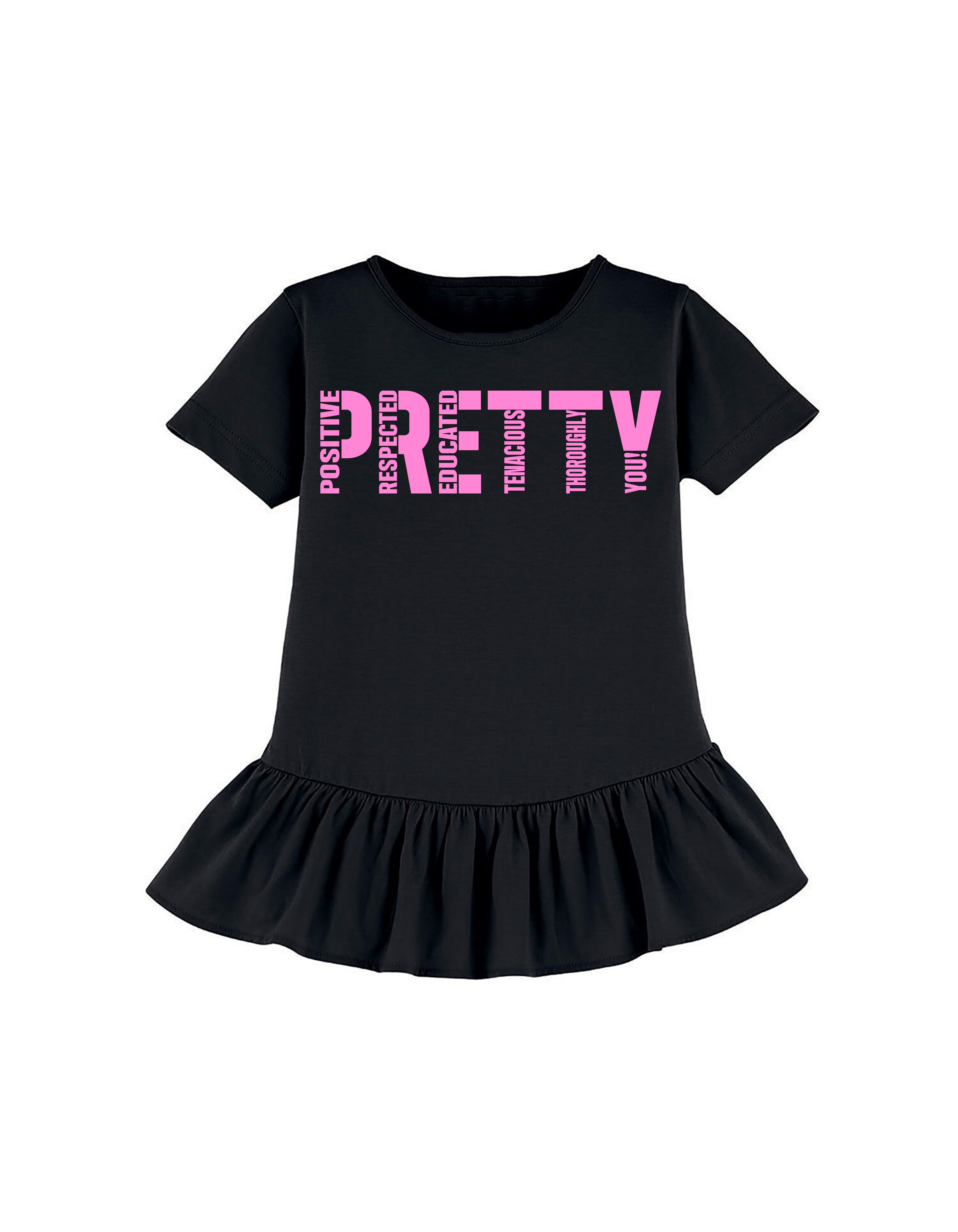 "PRETTY" youth ruffle tee